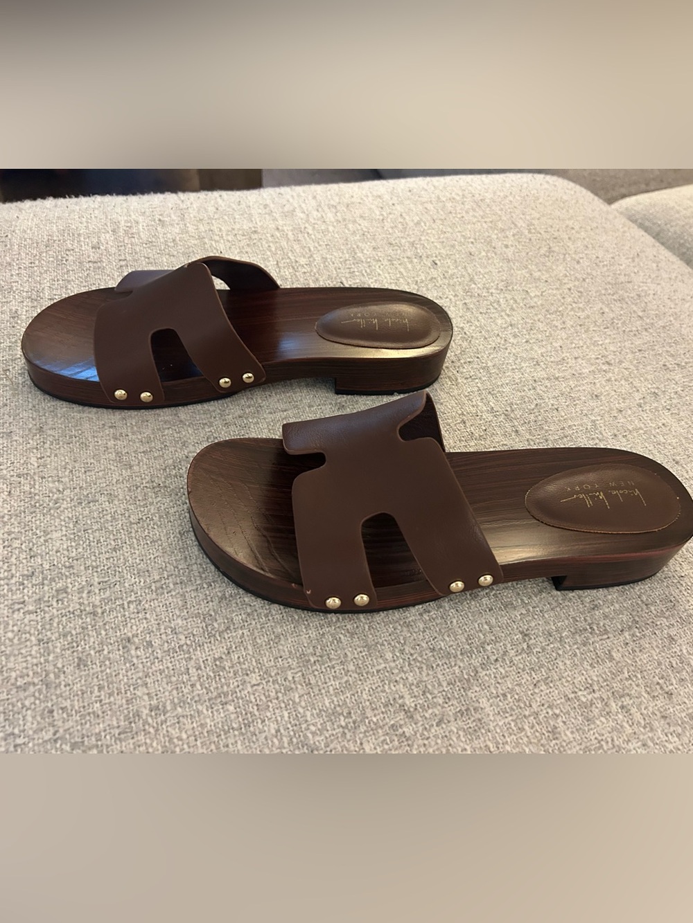 Women’s Brown Slide Sandals - Leather Upper